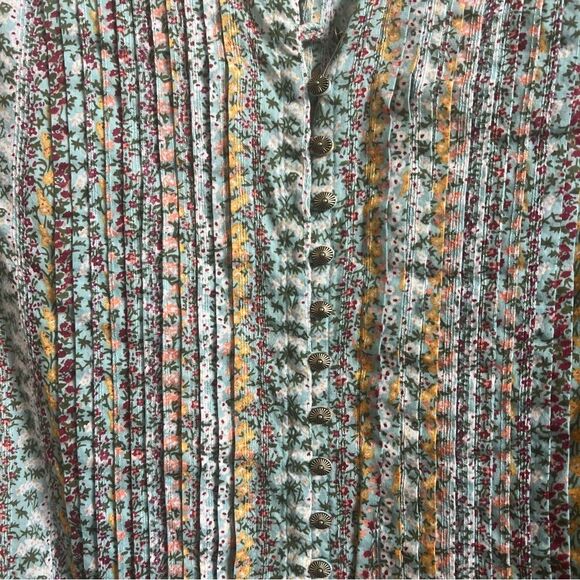 Maeve Anthropologie Gelise Button Blouse Pleated Floral Women’s Sz Small NWT - Picture 6 of 10